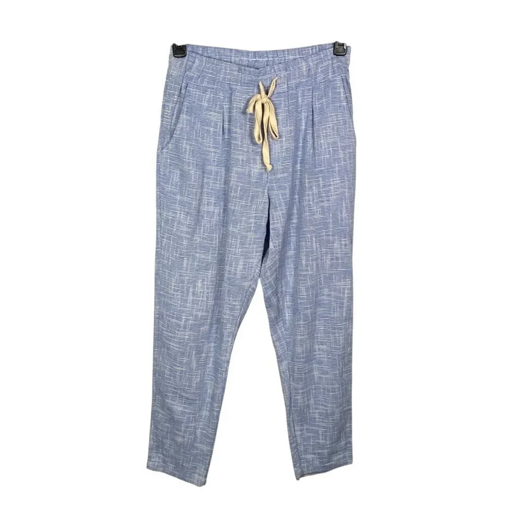 Frilivin Paris Lounge Pants Mens Size L Pull On with Drawstring Blue Pockets